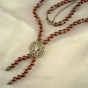 New Vintage Suzanne Somers Rhinestones Beads Necklace